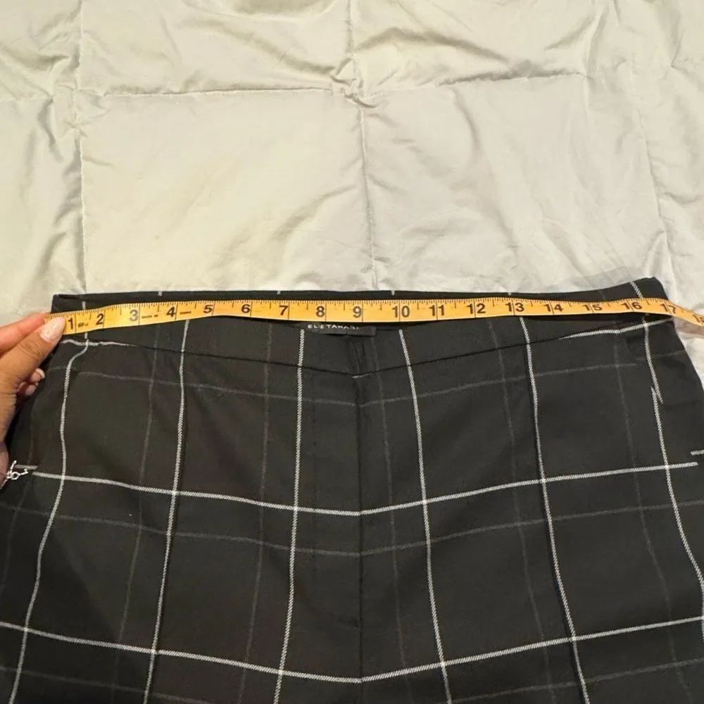 Elie Taharie tailored Black and White Plaid Pants in US size 12 - Picture 10 of 11
